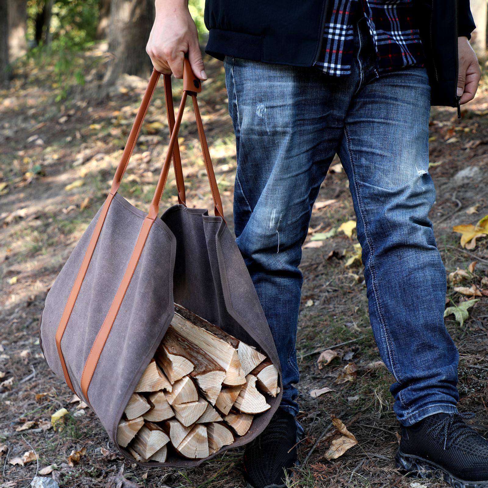 Mimosa 98 x 45cm Brown Canvas Log Carrier Tote Bunnings Australia