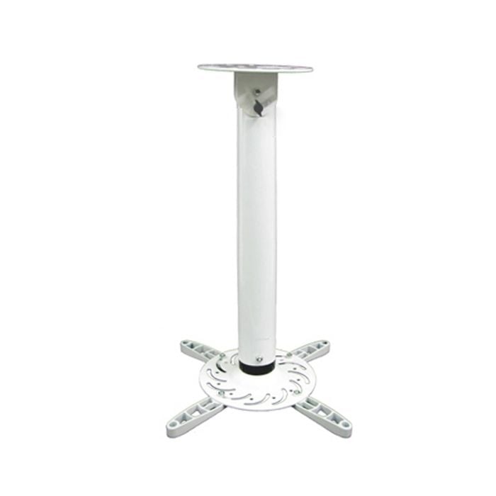 White Projector Mount Bracket Extendable 70-117cm suits Flat or Angled Ceiling