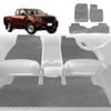 6D Diamond Car Floor Mats for Nissan Navara King Cab 2015-Current-Full Set-Grey-Outback GT