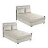 SOGA 2 Pack White Queen Cross-Hatch Quilted Mattress Cover Sets with 4 Pillowcases