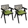 Levede 2x Vintage Dining Chair Velvet Seat Rubberwood Frame Green