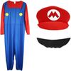 P&P Red Super Mario Kids Costume Set M 3 4 Years Jumpsuit Hat Gloves