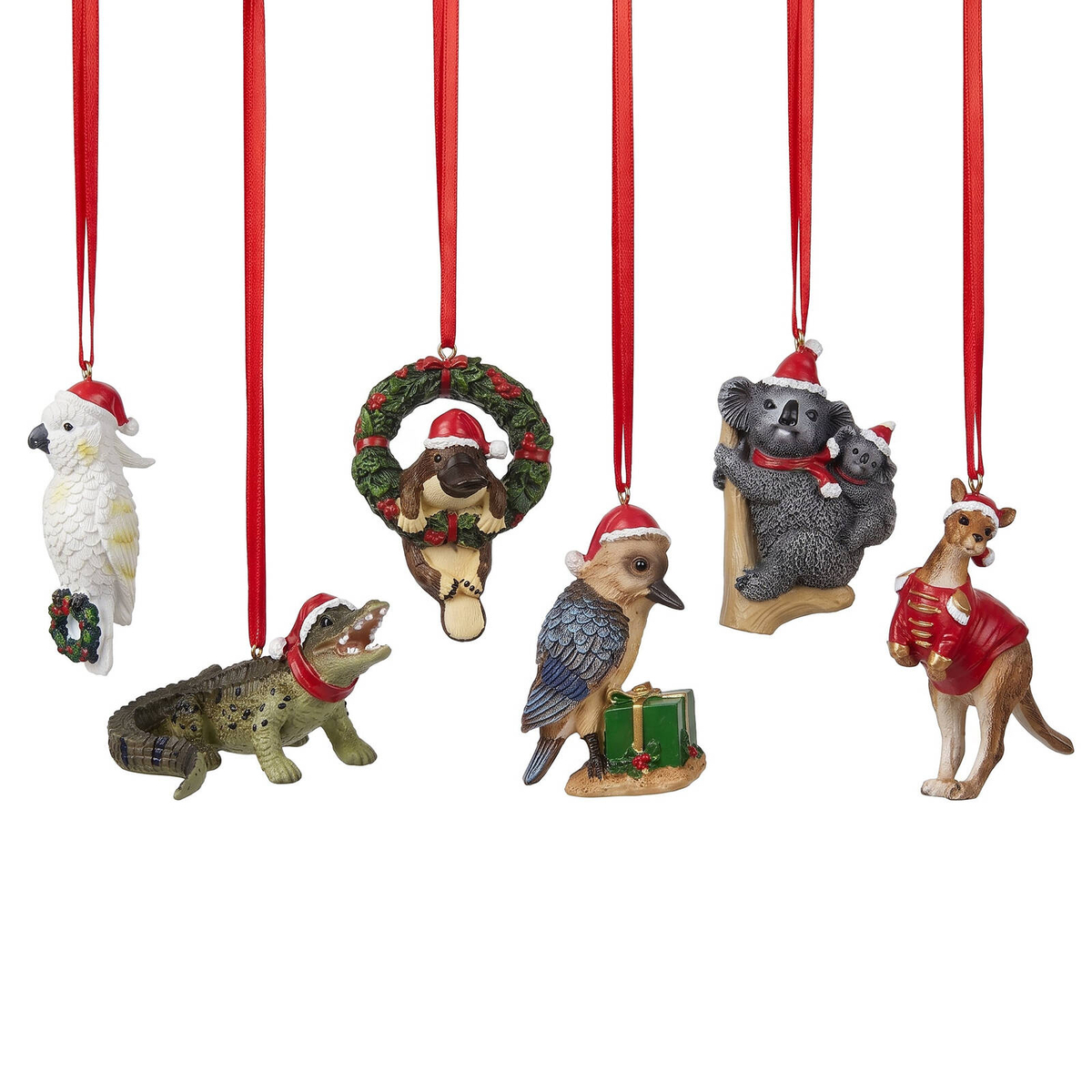 Christabelle Australian Animal Christmas Tree Decorations Set of 6 Hand ...