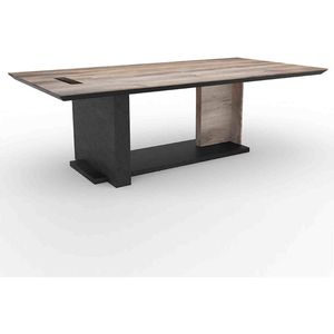 Modern Furniture ZEA Boardroom Table 2.4M - Warm Oak & Black