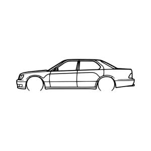 Ignite Laser Lexus LS400 Silhouette Metal Wall Art Coated Black 23.6inch/60cm
