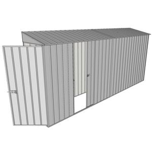Build-a-Shed 0.8 x 4.5 x 2m Hinged Door Tunnel Shed With Single Sliding Side Door - Zinc