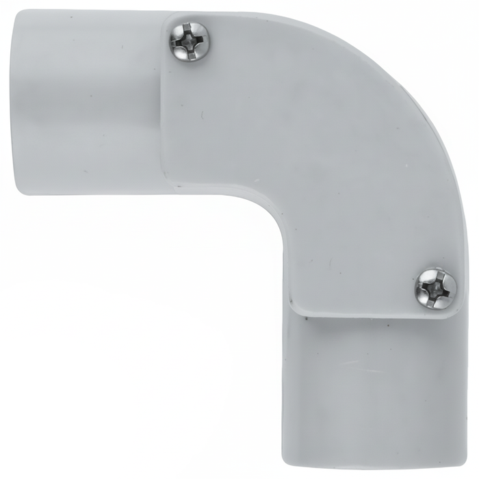 DETA 25mm Grey PVC Conduit 90 Degree Inspection Elbow - Single Pack
