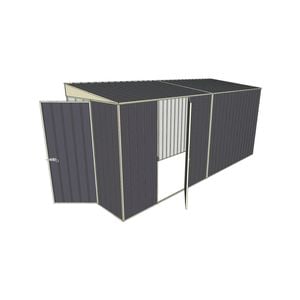 Build-a-Shed 1.5 x 4.5 x 2m Single Hinged Skillion Shed with Hinged Side Door - Grey