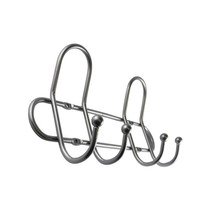 Adoored 4 Hook Satin Chrome Wire Deco Hook Rack