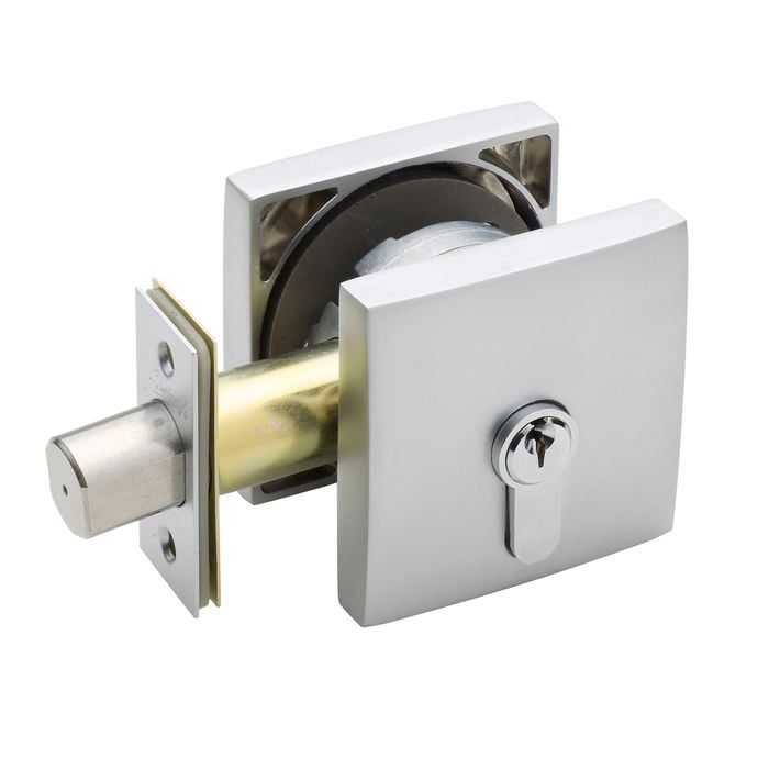 Gainsborough Satin Chrome G2 Series Single Cylinder Smooth Square Deadbolt