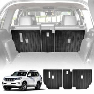 3D Back Seat Protector for Toyota Prado 150 Series 7 Seats 2009-2024 Heavy Duty Kick Mats Cover