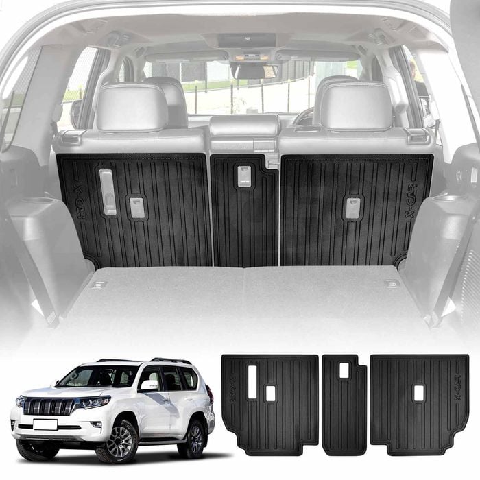 3D Back Seat Protector for Toyota Prado 150 Series 7 Seats 2009-2024 Heavy Duty Kick Mats Cover
