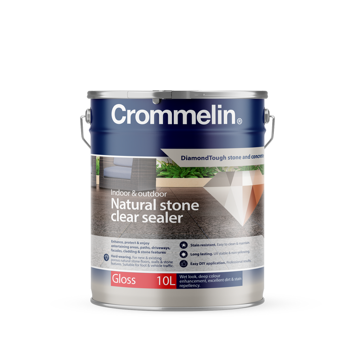 Crommelin 10L Gloss DiamondTough Natural Stone Clear Sealer