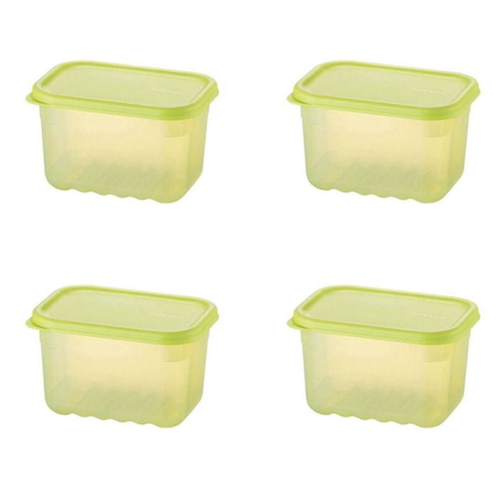 2x 2pc LocknLock Fresh Block 640ml Food Storage Container Set 14.6x10.3cm Green