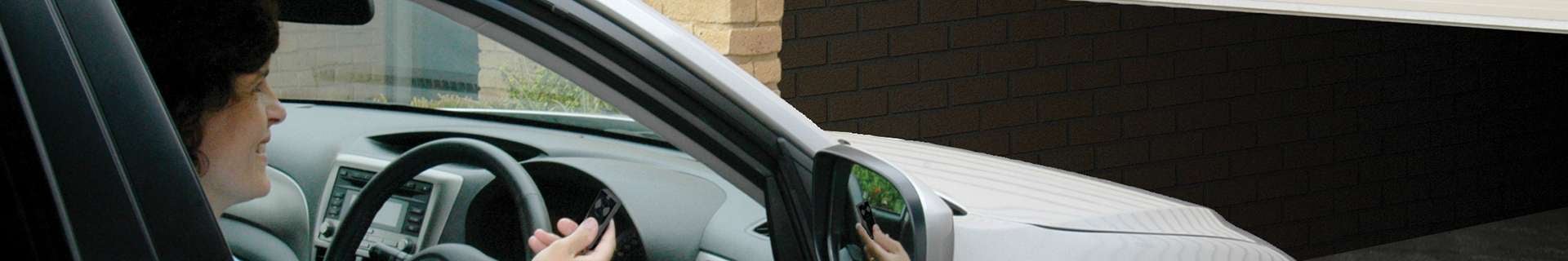 Car driving into garage.