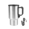 NNEOBA 12V Electric Heating Car Kettle 450mL Stainless Steel Thermal Mug Silver