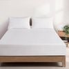 Gioia Casa Vintage Washed Cotton Fitted Sheet Set - 100% Natural Cotton - Soft & Breathable - White - Queen