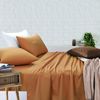 Amson Royale Cotton King Sheet Set - Fitted Flat Sheet With Pillowcases - Latte