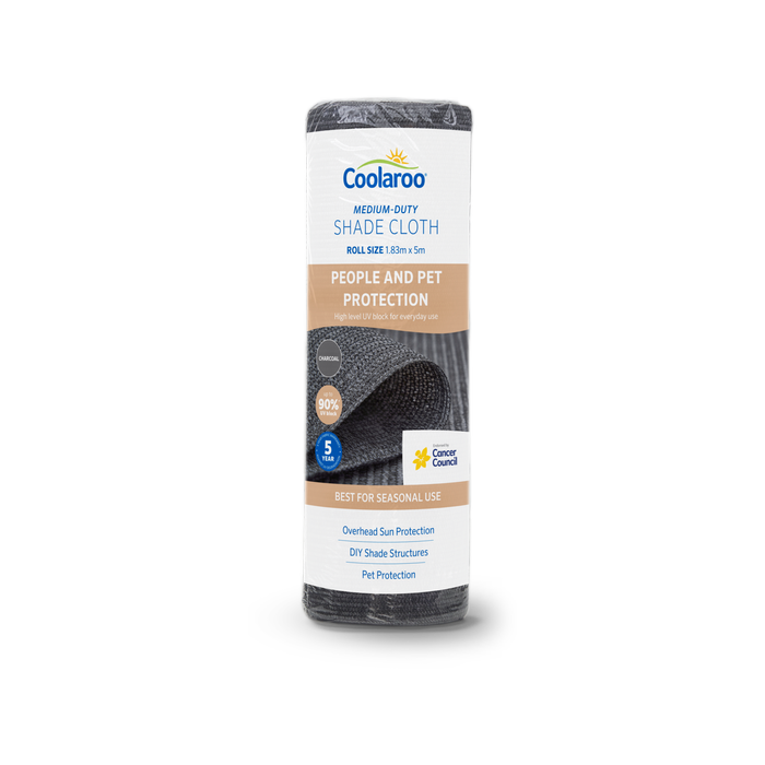 Coolaroo 1.8 x 5m Charcoal Medium Duty Shade Cloth