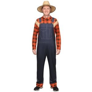 Adult Farmer Bib Costume  Wo Work Overalls Halloween Fancy Dress Up S/M 165-175cm Height