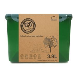 Locknlock 3.9L Eco Rectangle Airtight Food Container Travel/Pantry Set Short GRN