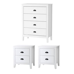 Oikiture 4 Chest of Drawers and 2 Bedside Tables Set