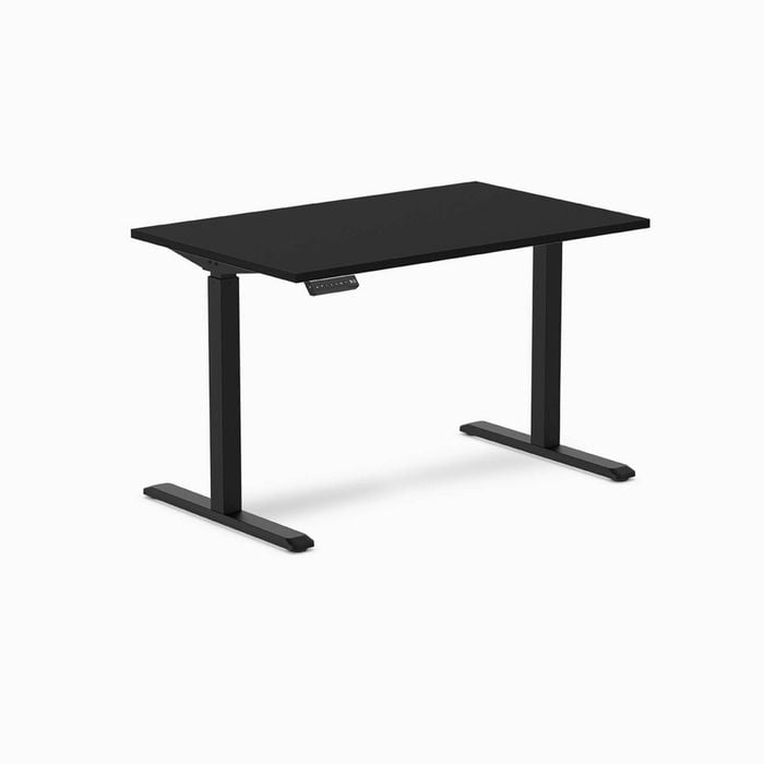 Desky Single Sit Stand Black Desk 120 X 75cm Black Frame