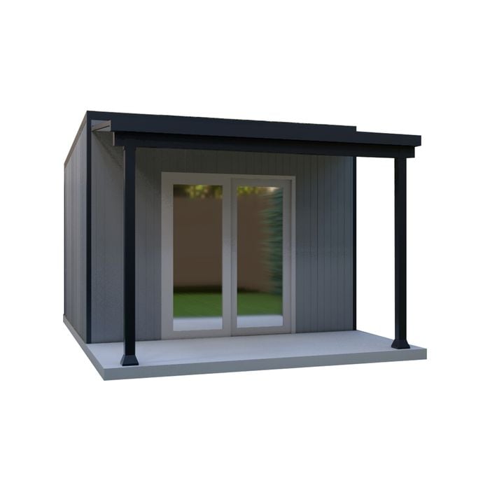  Quick Built 3.6m x 2.4m Office Incl Patio Outdoor Structure