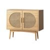 Oikiture Buffet Sideboard Cabinet Rattan Natural 74cm