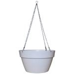 Northcote Pottery 25cm White Terrazzo Look Self-Watering Hanging Basket