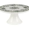 Casa Domani Rosetta Footed Cake Stand Antique Green Finish Serveware 20cm