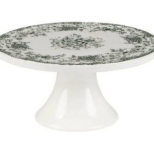 Casa Domani Rosetta Footed Cake Stand Antique Green Finish Serveware 20cm