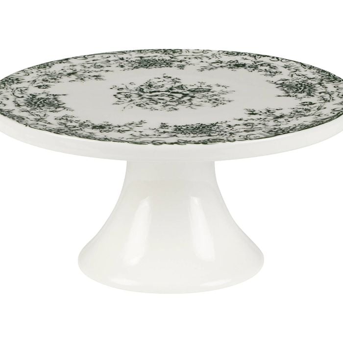 Casa Domani Rosetta Footed Cake Stand Antique Green Finish Serveware 20cm