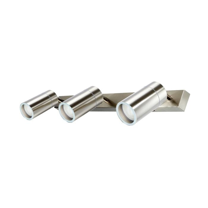 Brilliant Stainless Steel Coolum Exterior 3 Head Wall Light