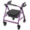 Advwin 4 Wheels Rollator Walker Foldable Mobility Aid with Dual Brake System, Purple