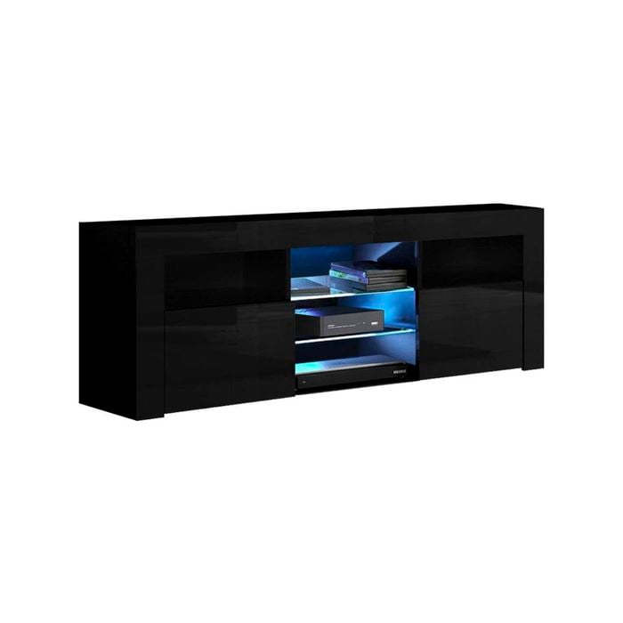 Artiss TV Cabinet 160cm Entertainment Unit RGB LED Gloss Black