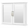 Costway Wall Medicine Cabinet Double Mirrored Door Shelves Kitchen