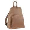 Milleni Womens Twin Zip Backpack Nappa Italian Leather Travel Bag  Burro