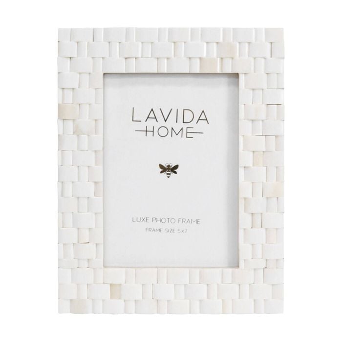 Lvd 5x7 Inch Ophelia Bone Picture/photo Frame Off-white 24.13x19.05x1.27cm