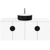 CIBO 1200mm White Mornington Wall Hung Vanity with Black / White Basin and Black Handles