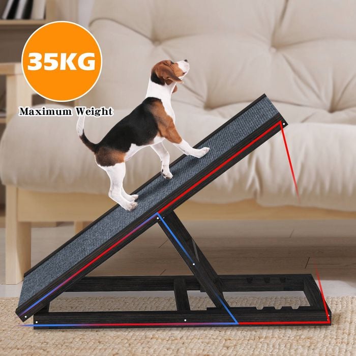 Advwin Pet Ramp Wooden Dog Pet Steps Stairs Adjustable Height