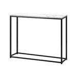Oikiture Console Table Hallway Entry Side Tables Marble Effect Hall Display Black&White