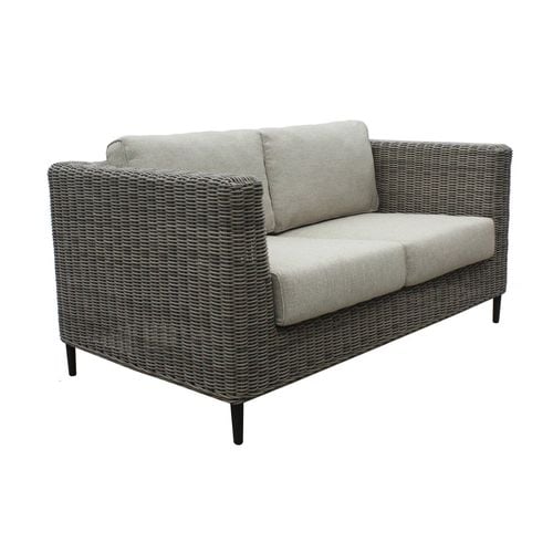 Lara 2 Seater Outdoor Sofa Rattan Wicker Lounge Light Grey Bunnings Australia