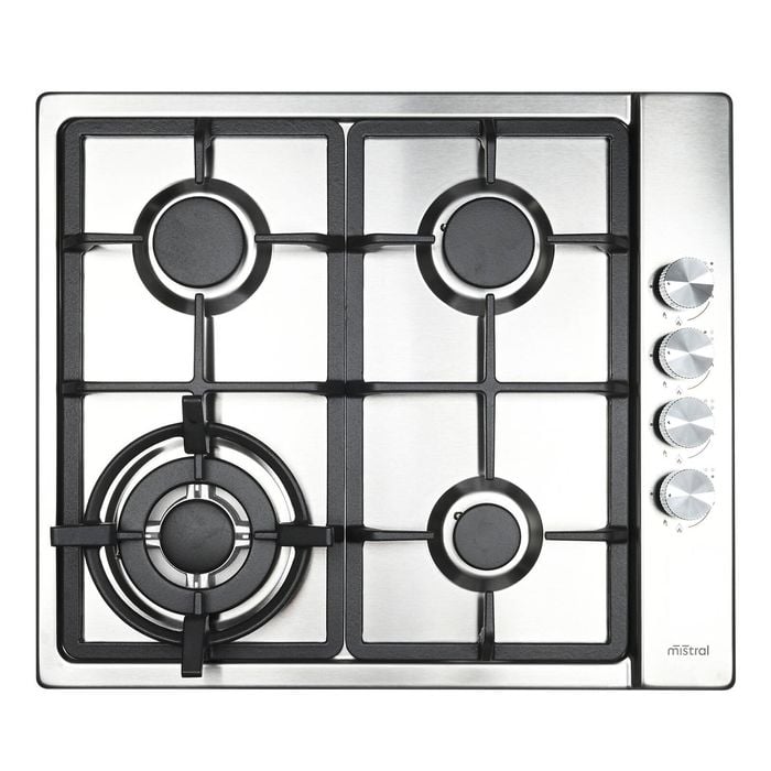 Mistral 60cm 4 Burner Stainless Steel Gas Cooktop With Side Knob Controls