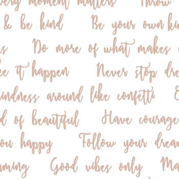 Graham and Brown 52cm x 10m Good Vibes Quote Wallpaper