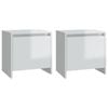 vidaXL 2x Bedside Cabinets High Gloss White Home Organiser