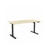 Olg Agile Motion Plus Round Leg Black Frame New Oak Ravine Top Scallop Height Adjustable Desk L1500mm X W750mm