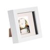 Nicola Spring 4 x 4 3D Shadow Box Photo Frame - Craft Display Picture Frame with 2 x 2 Mount - Glass Aperture - White