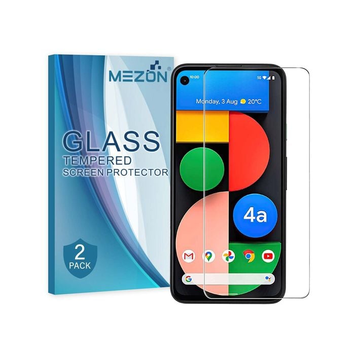 2 Pack MEZON Google Pixel 4a 5G (6.2") Clear Tempered Glass Screen Protectors