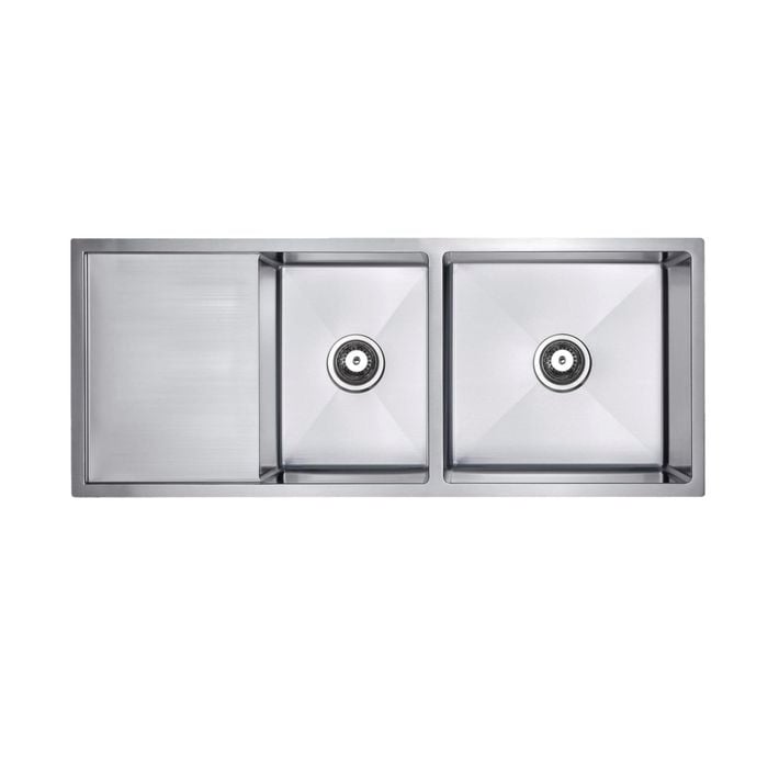 Mondella 1140mm Rococo Stainless Steel 1 And 1/2 Bowl Ledger Sink With Drainer